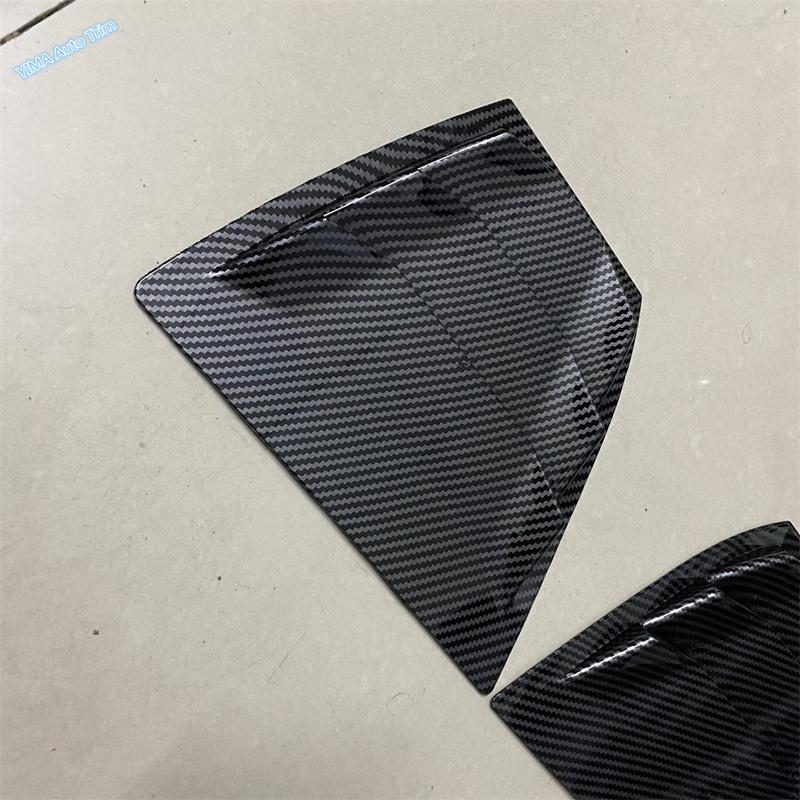 Car Rear Window Side Vent Shutter Louver Cover Trim For Mazda 3 Sedan 2014 - 2018 ABS Carbon Fiber Black Exterior Accessories