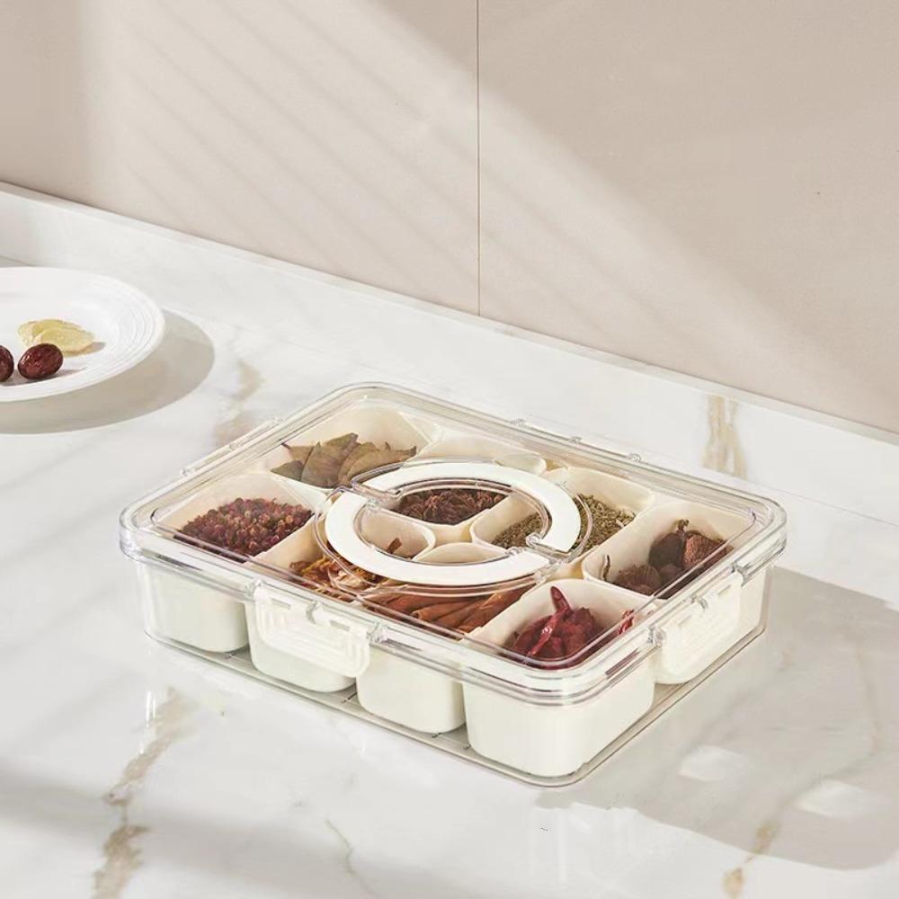 

Compartmentalized Storage Condiment Storage Container Plastic Herb Spice Jars Kitchen