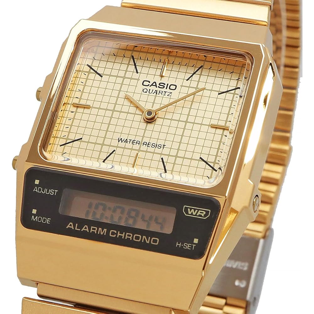 Casio Standard Analog-Digital Quartz Watch AQ-800EG-9A Unisex Gold 50m Water Resistant
