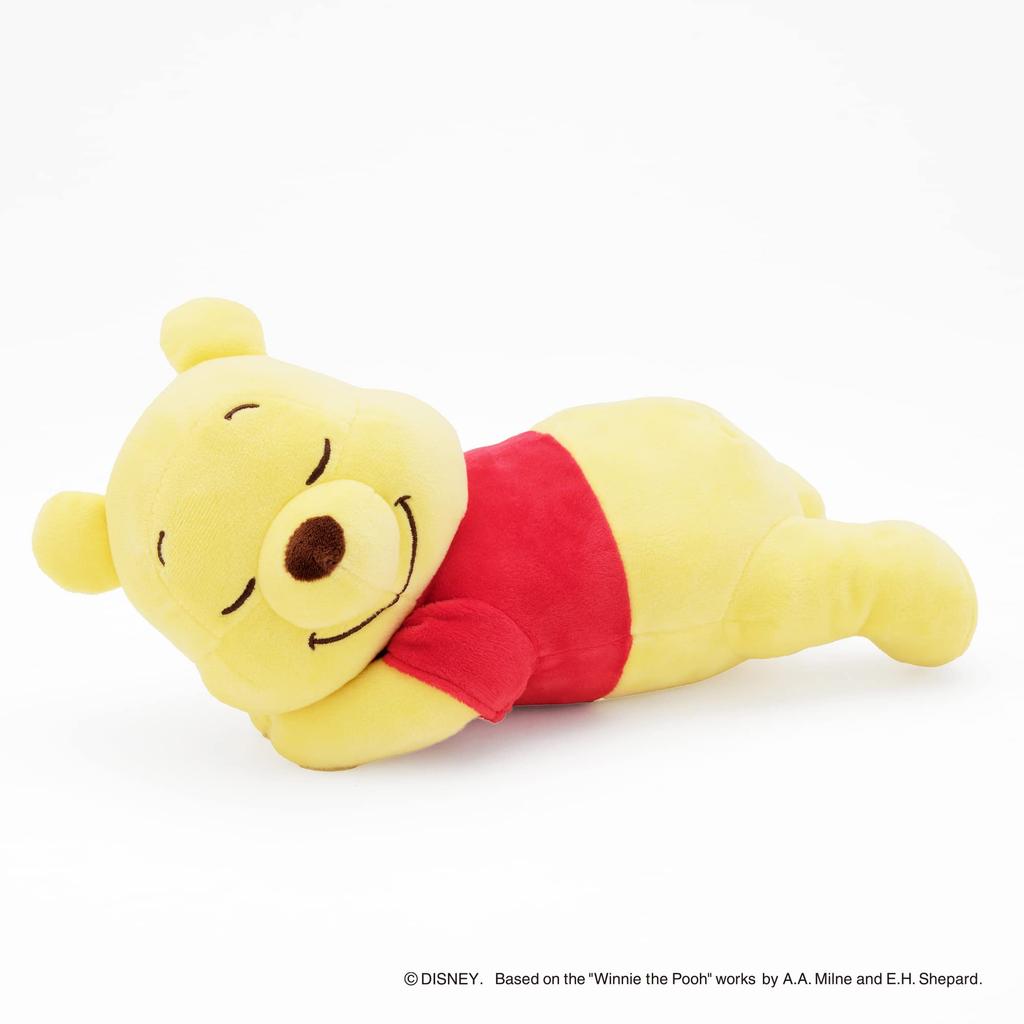 MORIPiLO Disney Kissen Pooh Schlafen S 30cm Stofftier Kissen 28x15x15cm Gelb Geburtstagsgeschenk Niedlich Weich Disney Figur Kissen Morishita