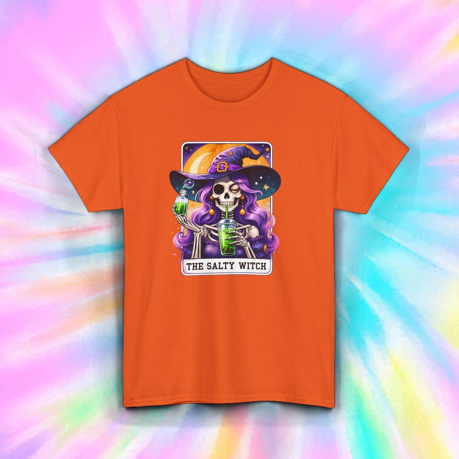 Salty Witch Shirt Funny Halloween Skeleton Potion Graphic Tee S-5XL S разноцветный