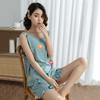 [One piece] 1011 summer printed loungewear backless silk sleeveless shorts pajamas sexy back
