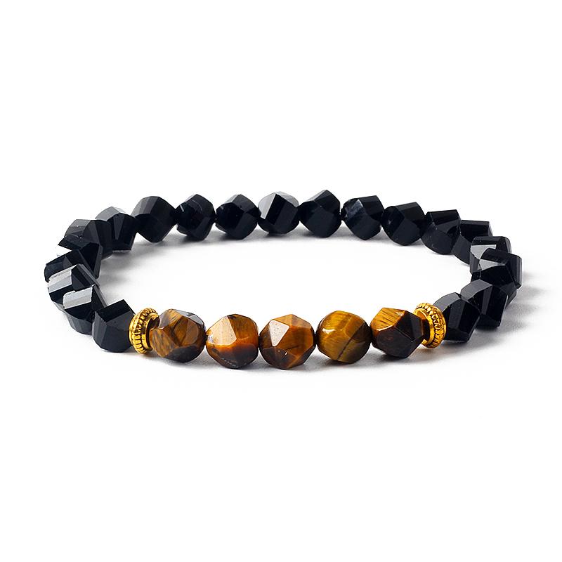 Facted Natural Obsidian Hematite Tiger Eye Beads Bracelets Men for Magnetic Health Protection Women Soul Jewelry Pulsera Hombre