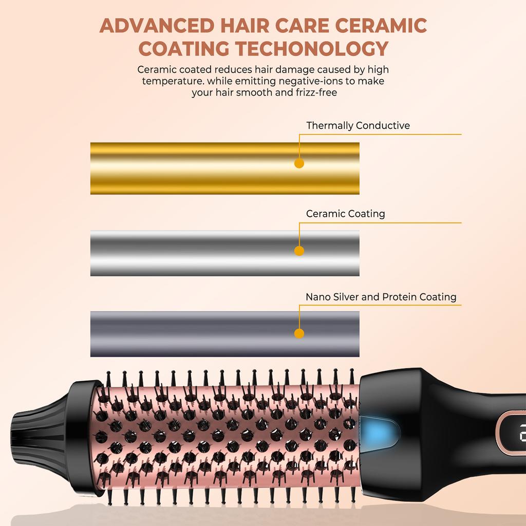 65W Roller Comb Hair Harmless Negative Ion Hair Straightening Comb Curl Straight Dual Purpose