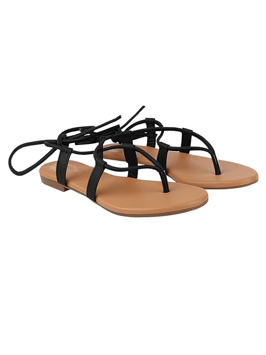 Shoetopia Women Flat Sandal Lightweight Daily Footwear Comfortable Casual Flats | Soft Sole Driving EU41 : 24CM