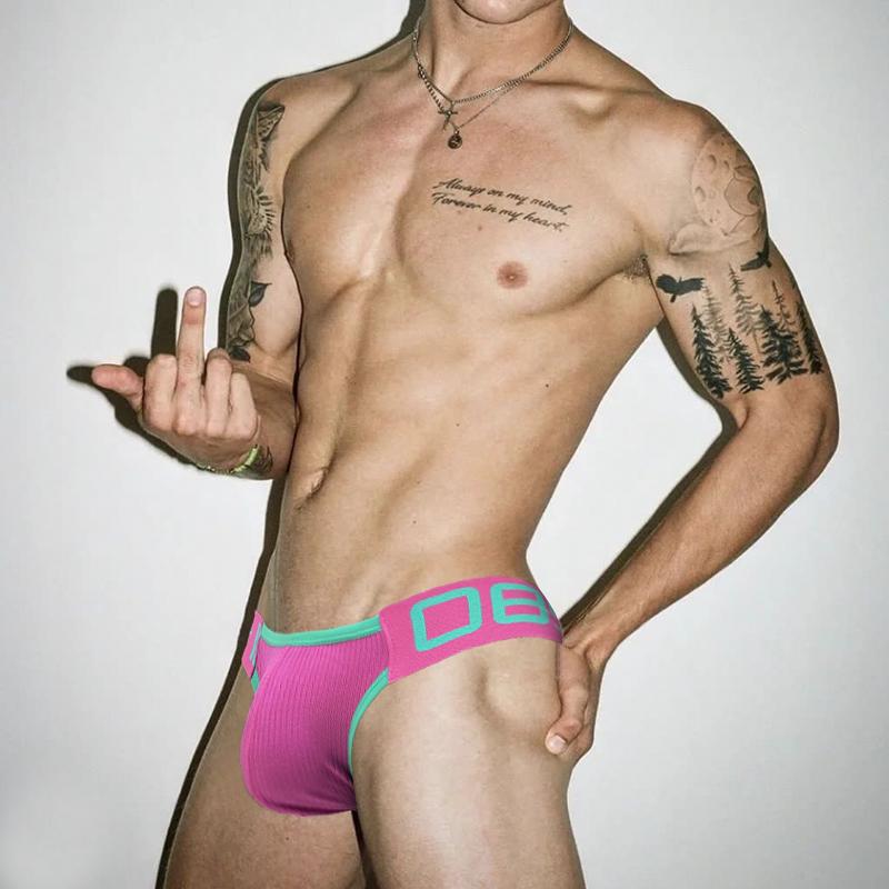1Pc 0850 Cross Strap Men's Thong Threaded Cotton Sexy Butt Lifting Four Ding Gay Back Empty Sexy Sexy Free Pants