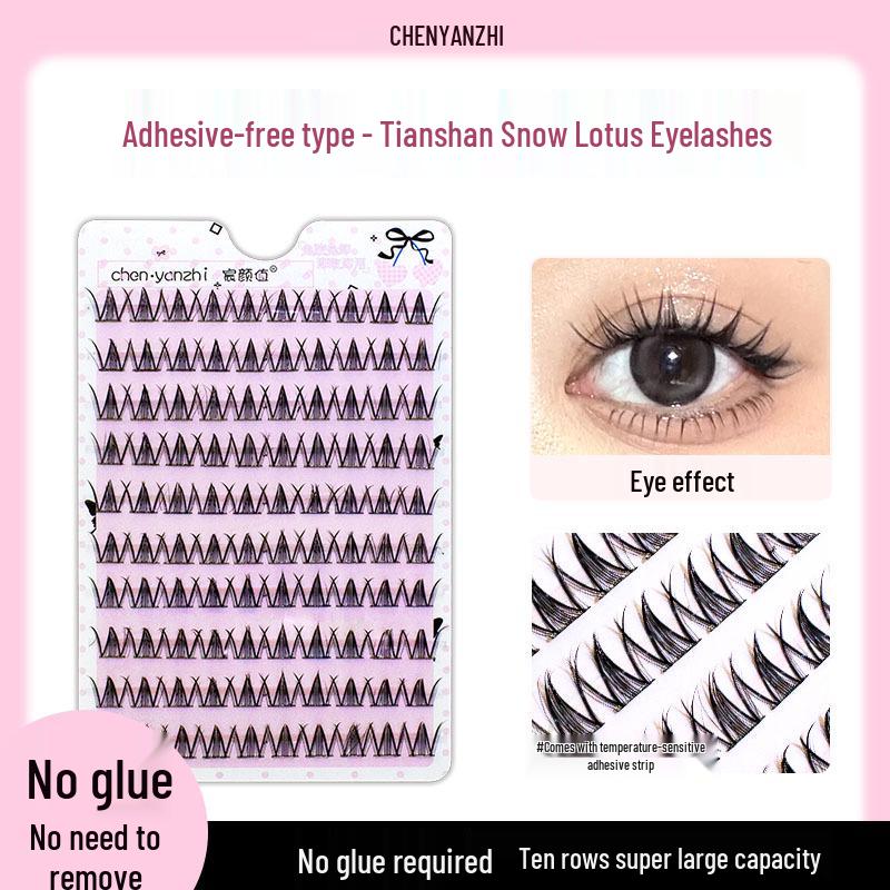 Tianshan Snow Lotus Large Capacity Natural-Look Adhesive-Free Beginner s Eyelash Clusters 10-13