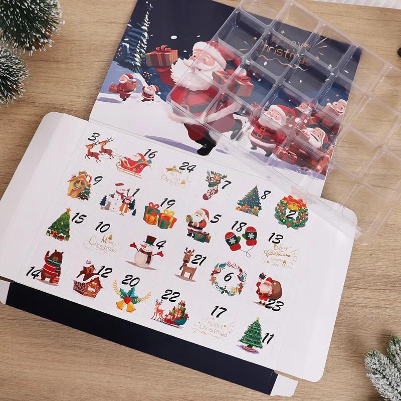 24Grids Christmas Countdown Advent Calendar Empty Boxes DIY Fillable Surprise Gift Box for Kids Christmas Festival New Year 2026