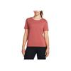Under Armour Meridian Solid Round Neck Training Short Sleeve T-Shirt Women T-Shirts Orange Pink 1379155-611