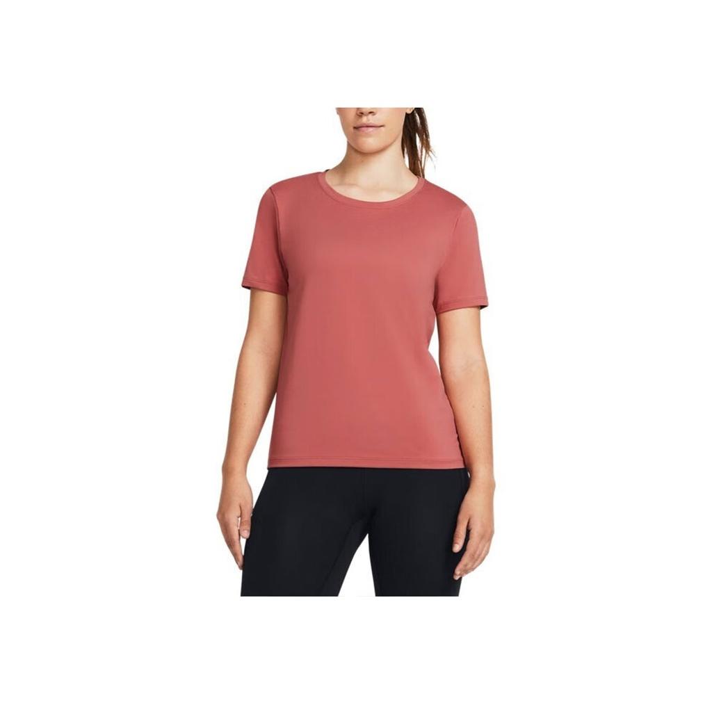 Under Armour Meridian Solid Round Neck Training Short Sleeve T-Shirt Women T-Shirts Orange Pink 1379155-611