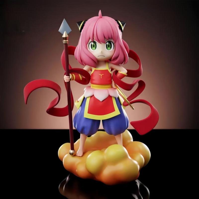 Ania COS Nezha figure, spy playmaker Nezha devil child haunting the sea animation peripheral statue ornament gift