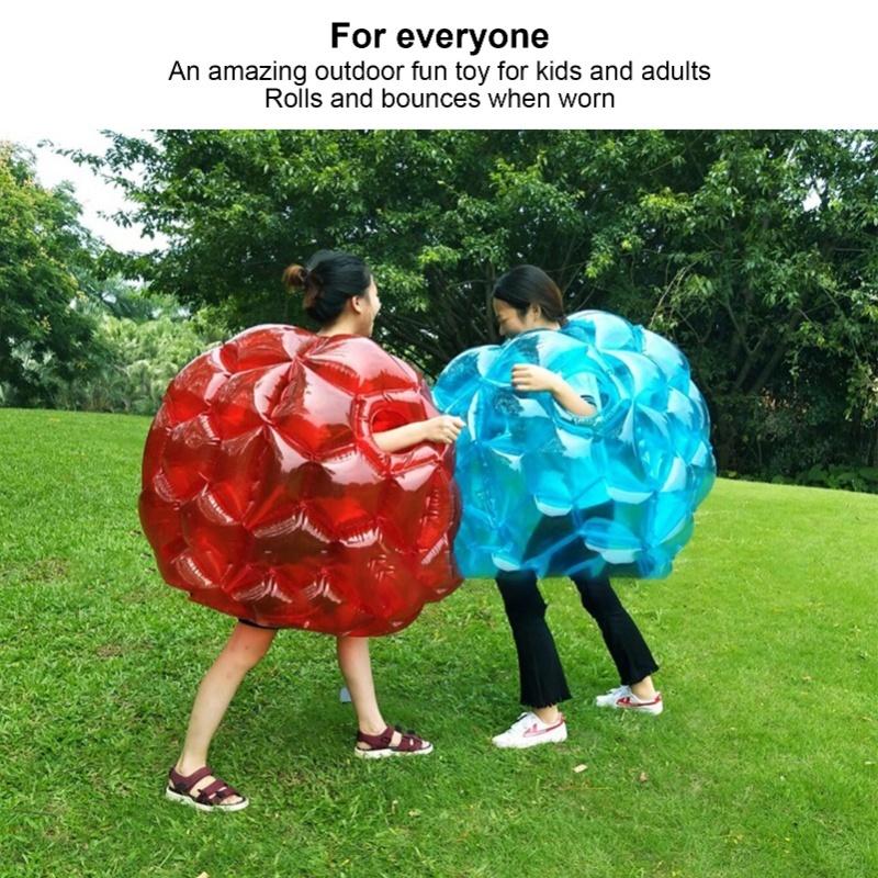 Inflatable Bumper Ball 23.6inch Foldable Portable Body Bubble Ball For Family Gathering Games Barbecues Birthdays