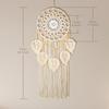 Macrame Wall Hanging Boho Wall Decor Tapestry Handwoven Fringe Dreamcatcher Bedroom Background Decor with Hanging Attachment