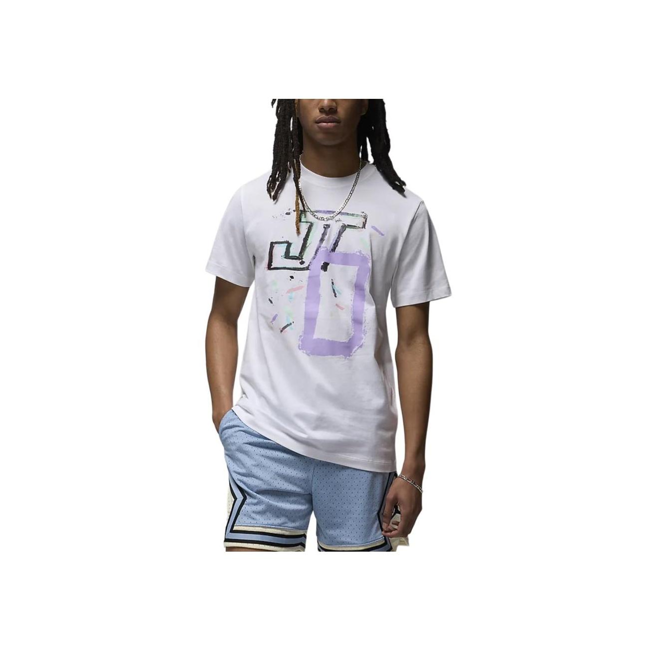 Jordan Tatum Graphic Print Crew Neck Short Sleeve T-Shirt Men tops White HF3947-100 XXL