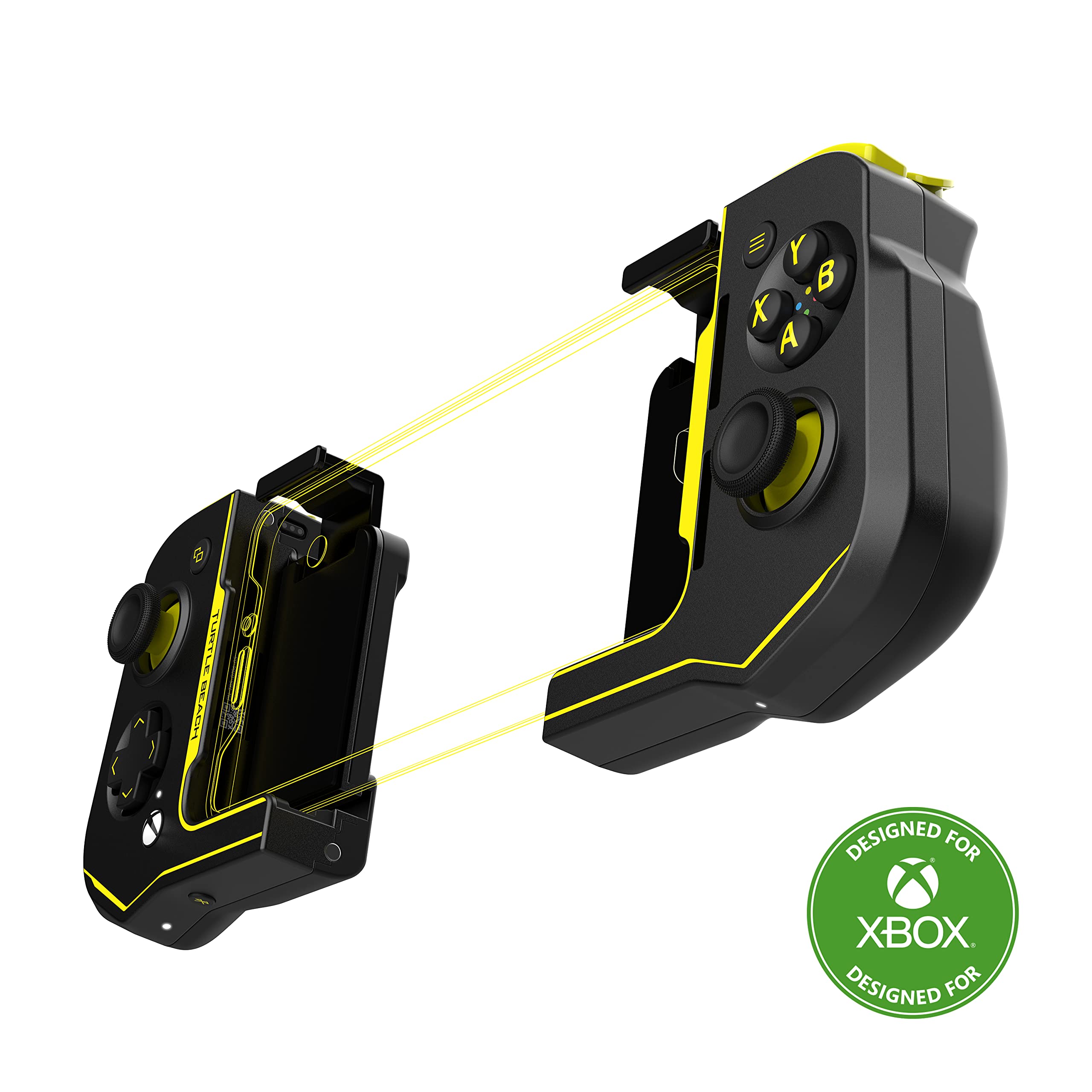 

Turtle Beach ATOM Bluetooth Смартфон Xbox Cloud Game Android GeForce Steam Link Контролер Xbox, Сумісний, Чорний/Жовтий, 20 годин гри, 1 місяць