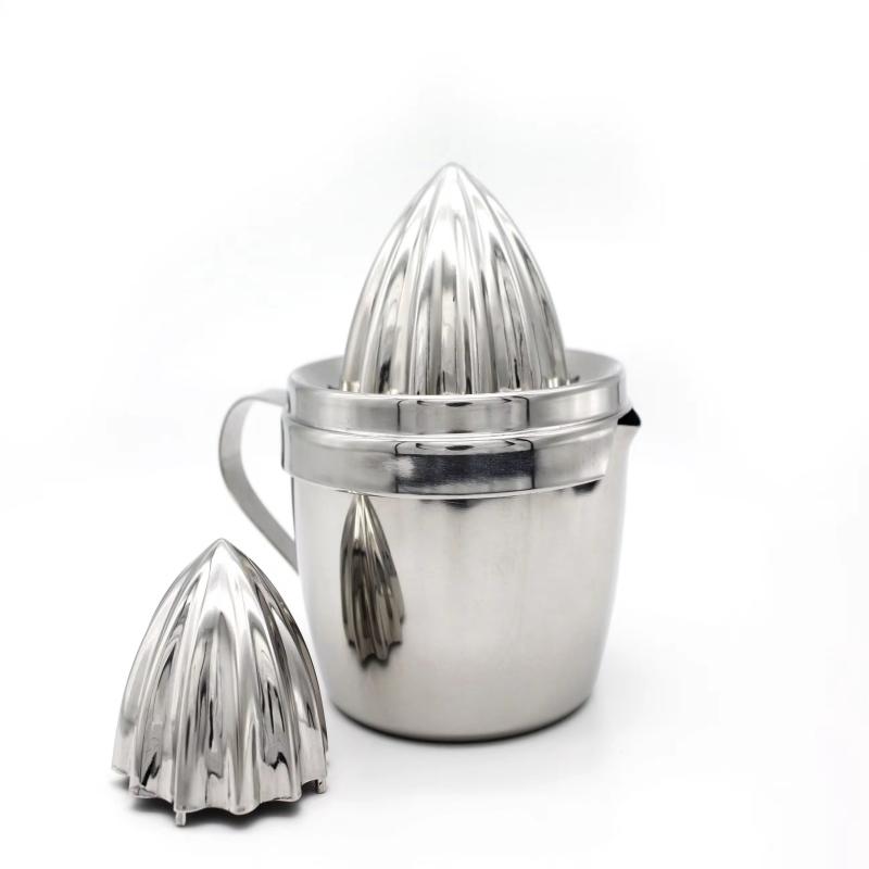 

Функциональная 400 мл двухголовая ручная соковыжималка для цитрусовых и лимонов из нержавеющей стали с мерным стаканом серебряный