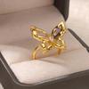 Colorful Zircon Butterfly Open Rings For Women Stainless Steelgold Color Butterfly Ring Fashion Aesthetic Jewelry Party Gift