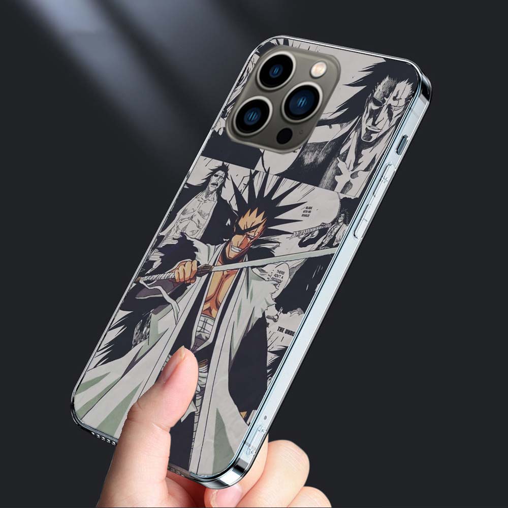 BLEACH Zaraki Kenpachi Phone Case For Iphone 16E 15 Pro 14 Plus 17E 16 17 Pro Max Air 11 12 13 Mini Shockproof Capa Cute Cove