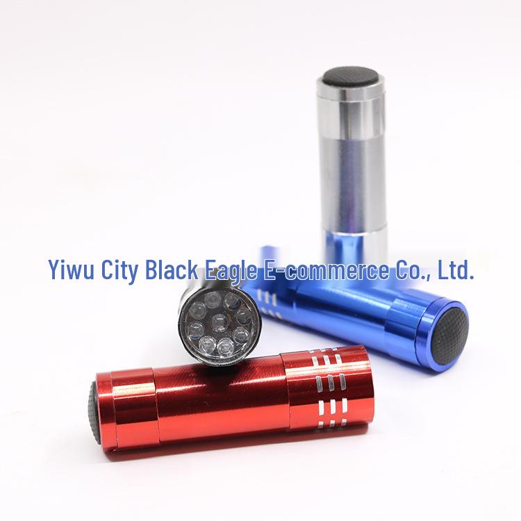 Mini 9-LED UV Flashlight for Banknote Detection & Nail Art Curing