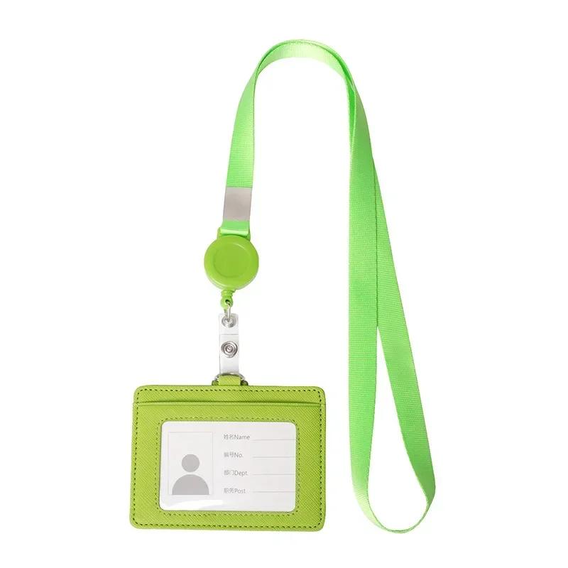 Multi-functional Card Holder with Lanyard for Men and Women Credit Cards Bank Cards Student Cards Leather Wallet ID Badge Case
