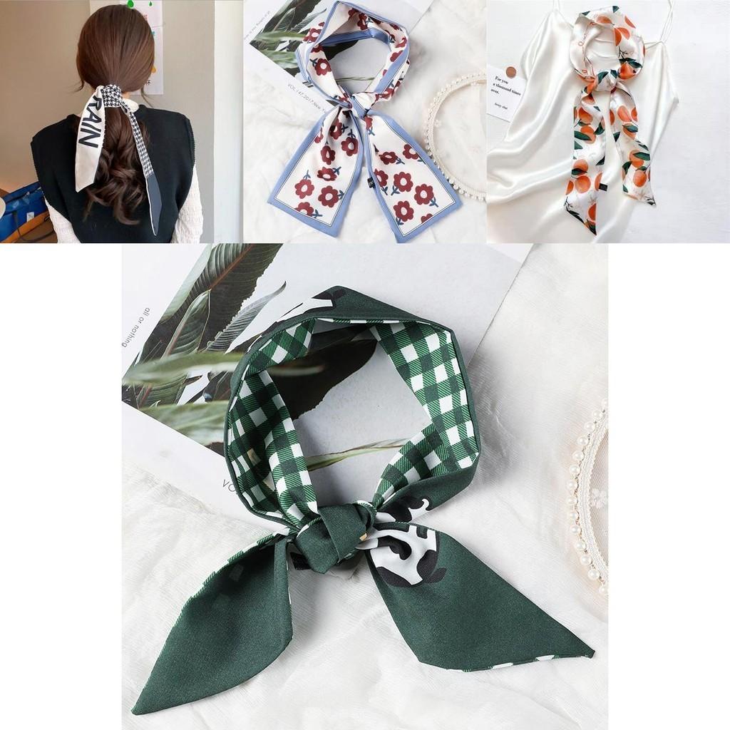 Elegant Plaid Headbands Silk Scarf Hair Rope With Beautiful Houndstooth Design For Women