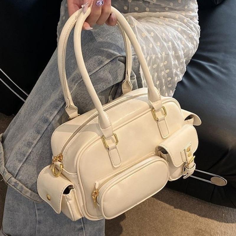 High-end simple small bag women's spring new splicing messenger bag fashionable versatile portable tote bag
