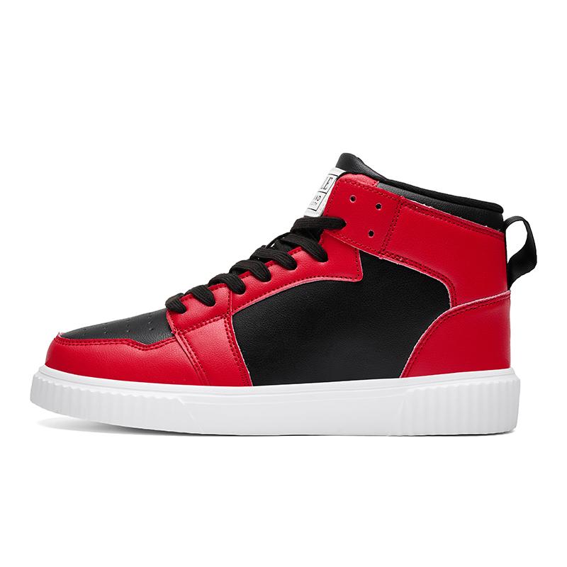 Fashion Fashion Red Mens High-top Sneakers Comfortable Leather Sports Shoes Men Unisex Sneakers Hip-Hop Shoes For Men Zapatillas Hombre