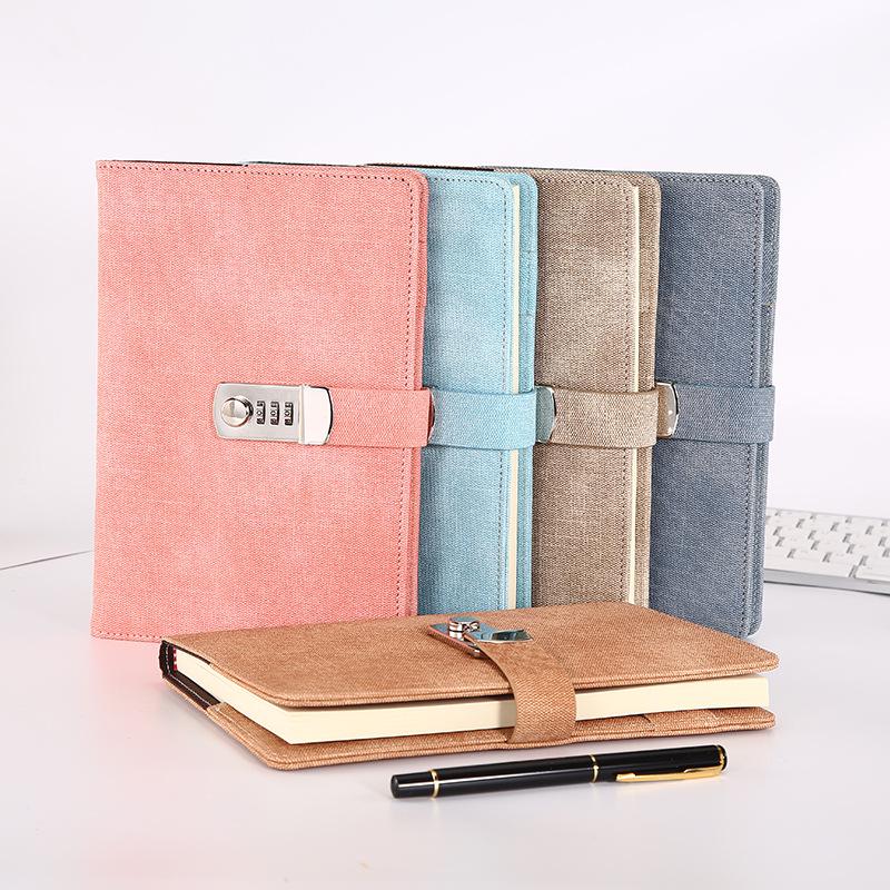 European Retro Canvas Lock Diary: Secure Password Notebook for Students