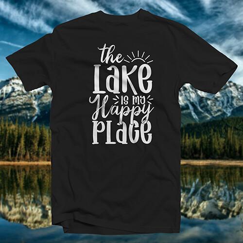 

The Lake is My Happy Place COTTON T-SHIRT Outdoor Nature Natural Water Worship Unisex T-Shirt XXXXL