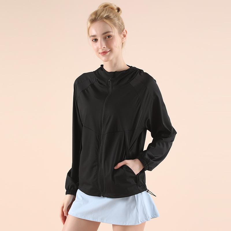 Summer refreshing breathable quick-drying with pocket zipper sunscreen clothing light and thin cool UV protection hooded sunscreen clothing