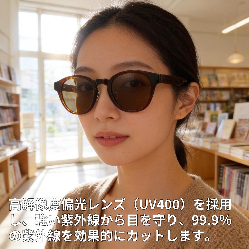 Polarized Sunglasses Stylish and Perfect for Everyday Use TAC UV400 TR90 Frame Fits Japanese Faces Comfortable for Reading at Cafes [PUKCLAR] Men's -