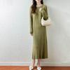 Women Sweater Dress 100% Wool MODERN NEW SAGA O-neck Knit Long Pullover Winter Jumpers Wool Long Dress Female