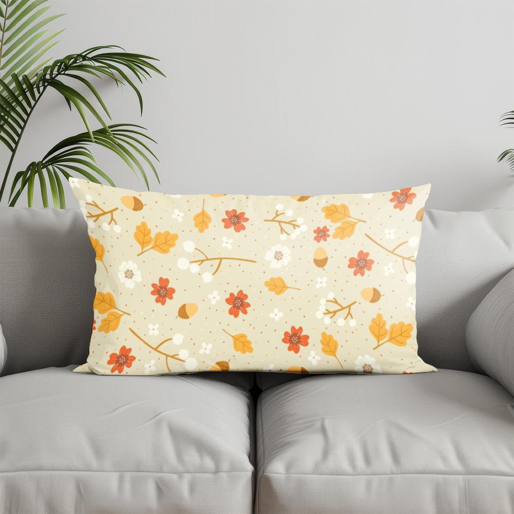 Home Decor Autumn-themed Coffee & Pastry Pillow Suitable For Sofa Bedroom Car Pillow Cover Cushion Rectangular Back Cushion