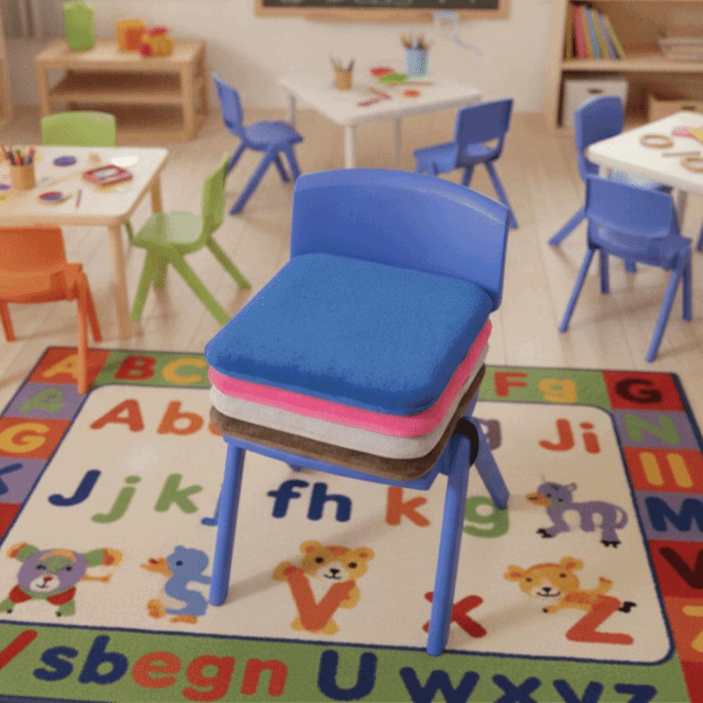 Square Seat Cushion with Strap Plastic Stool Pad Universal Student Chair Cushion Kindergarten