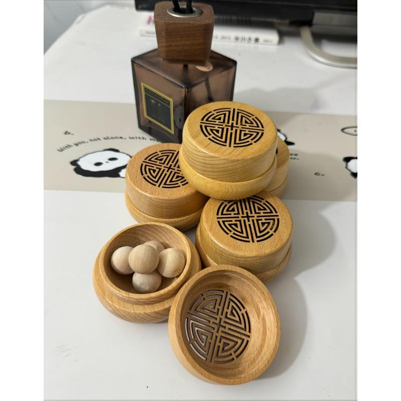 Holz ätherisches Öl Diffusor Parfümbox und Holzkugel Set Zuhause, Auto Parfüm Dekorative Duftnote