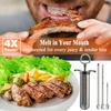 DePango Meat Injector, Stainless Steel Marinade Injector and Condiment Syringe Kit with 60ml (2 Oz) Measuring Window for Smoked Foods, BBQ Grills, Tur