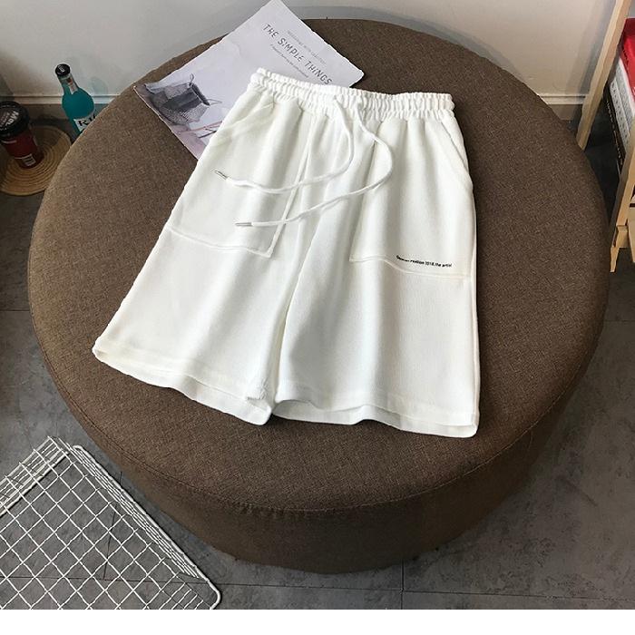 Summer Sports Shorts Casual Student High Waist Medium Pants Running Baggy Wide Leg Cropped Pants