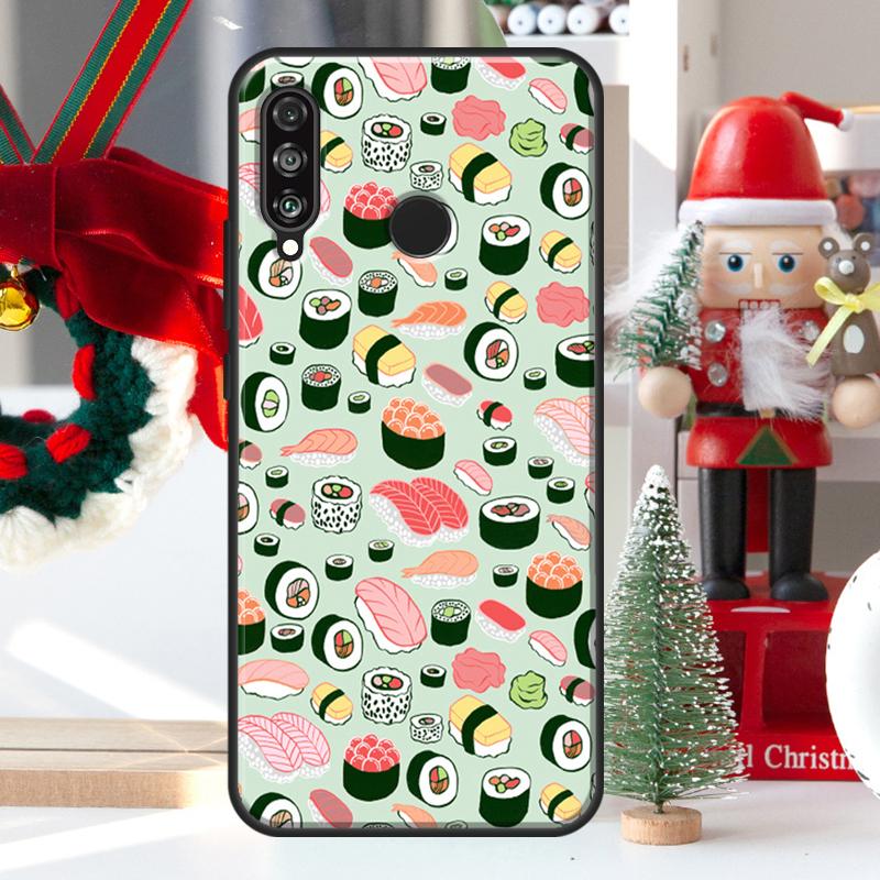 Kawaii Sushi Pattern For Huawei Nova Y73 Y60 Y70 Y90 Y72 Y61 Y91 7i 8i 11i 12i 12s 9 10 SE P20 P30 P40 Lite Case