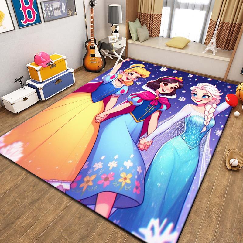 Beautiful All Princess Theme Cartoon Carpet for Living Room Bedroom Sofa Doormat Decor Rug Kid Non-slip Floor Mat Girl Nice Gift