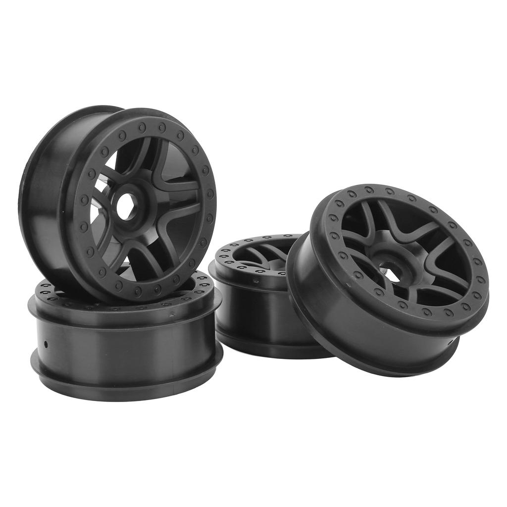 4 Pcs Black Plastic Hex Hub Wheel Rims for Traxxas Slash 2 4WD 110 Remote Control Car