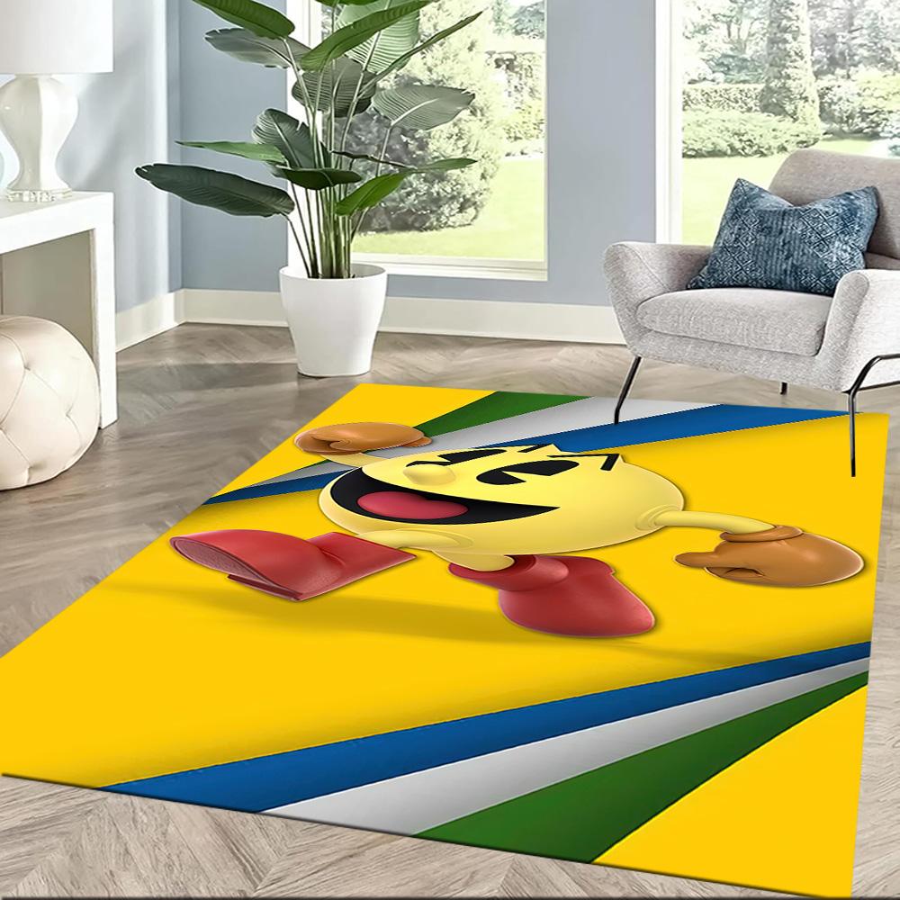 Pac-man Adventure Square rugs are a great choice for living rooms, bedrooms, home décor, and as gifts.