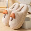 Cotton slippers thick bottom women's home use spring and autumn winter indoor warm non-slip home winter plush men