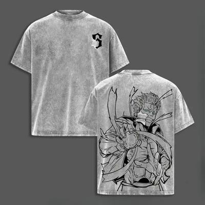 Anime BLEACH Grimmjow Jaegerjaques Grafisch T-shirt Heren Korte Mouw Kleding Oversized T-shirt Gewassen Katoen Tee Harajuku T-shirt