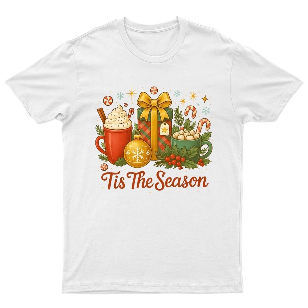 Tis The Season Christmas TShirt Unisex Gift Retro Seasonal Funny Xmas Santa l
