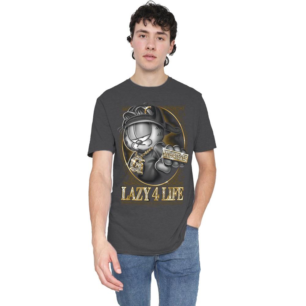 Garfield Lazy 4 Life T-Shirt S-3XL Charcoal XXXXL