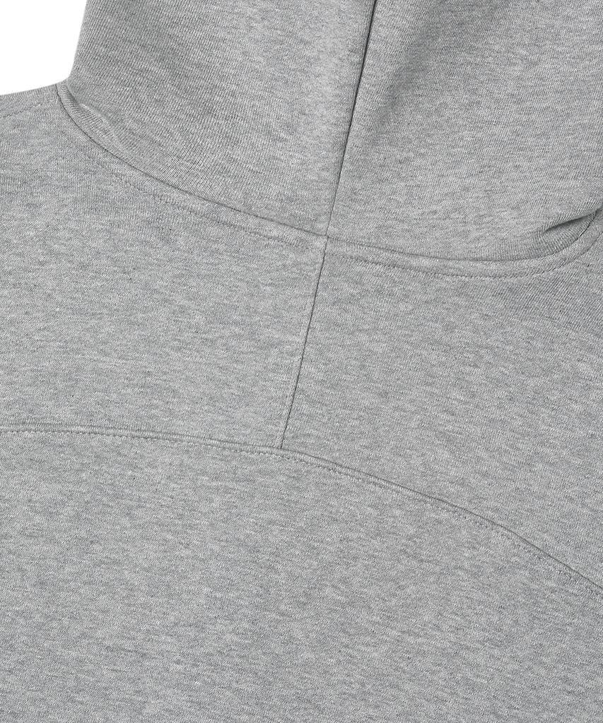 Gainsboro Serif Baseball Logo Zip-Up Hoodie_Melange Grey
