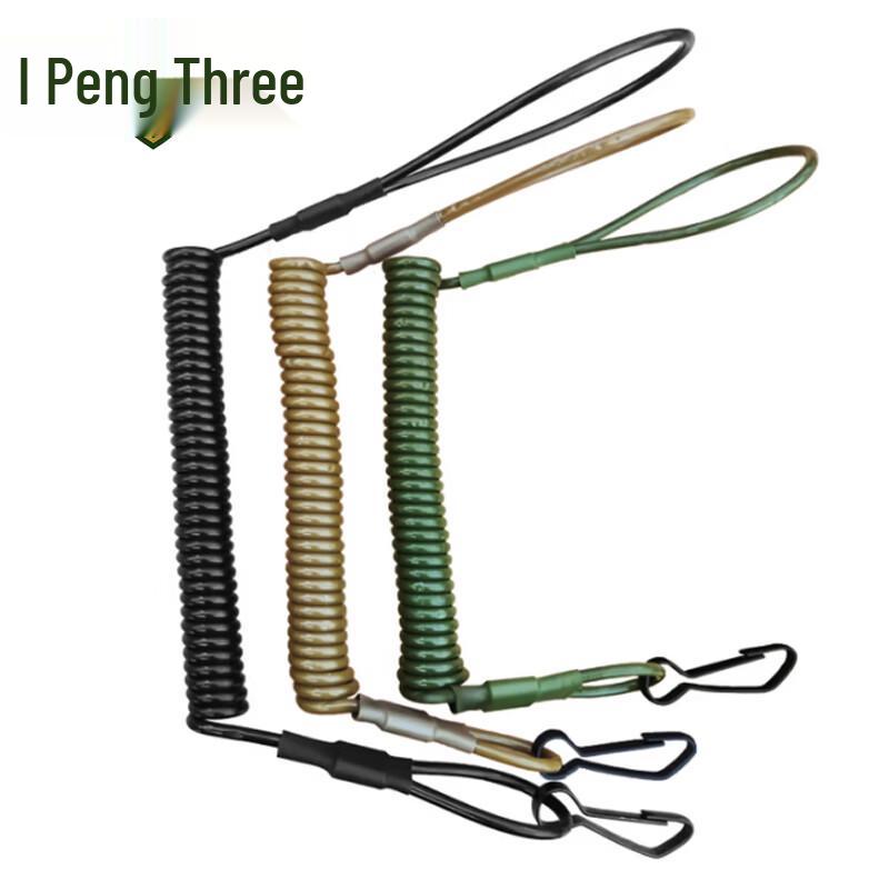 Tactical Retractable Kevlar Gun Lanyard with Keychain Clip