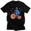 Biscuit Sports Funny Monster Bicycle T-shirt Short Sleeved Novel T-shirt Casual T-shirt Clothing Women's Fashion Y2K Top