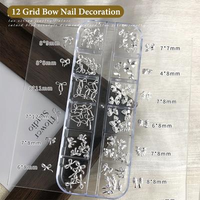 30/60Pcs 3D Exquisite Alloy Nail Art Charms Luxury Kawaii Bow Ribbon Jewelry Nail  Decoration Diy Accessories