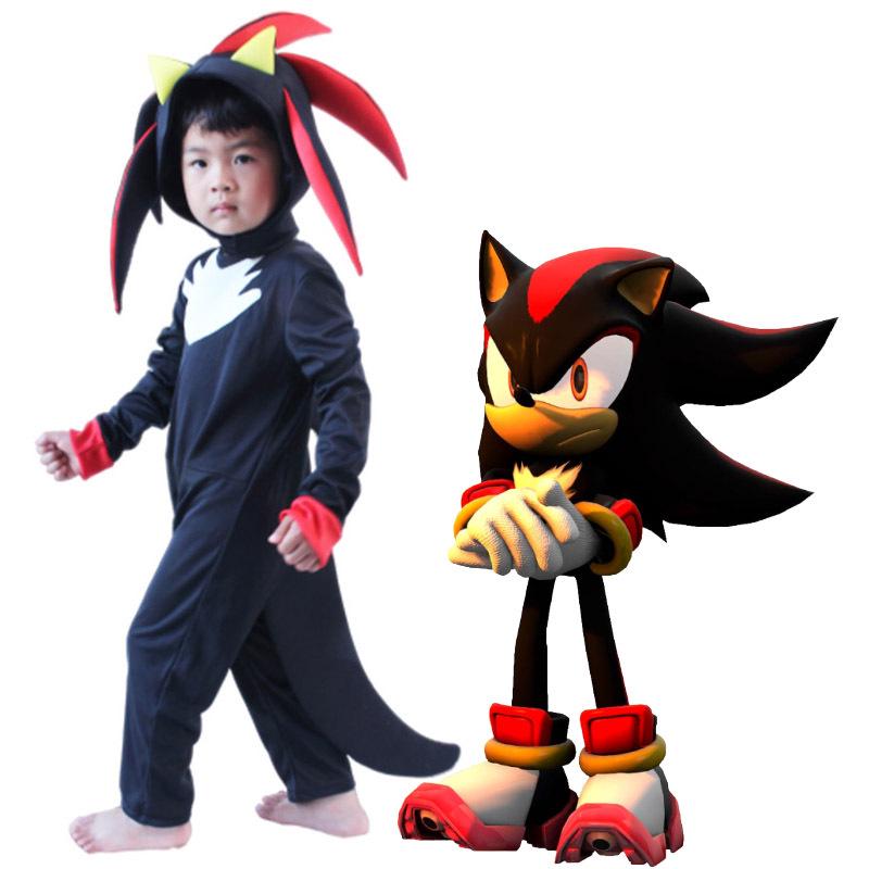 Super Sonic Black Kids' Cosplay Costume for Role-Play